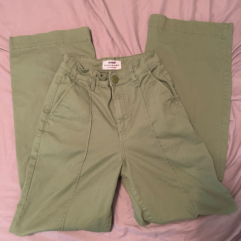 Cotton On Green Casual Bottoms Relaxed Fit